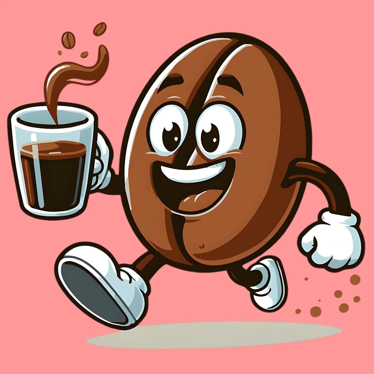 Coffee Bean Character | Coffee Lovers Iron-On Patch |Fabstik
