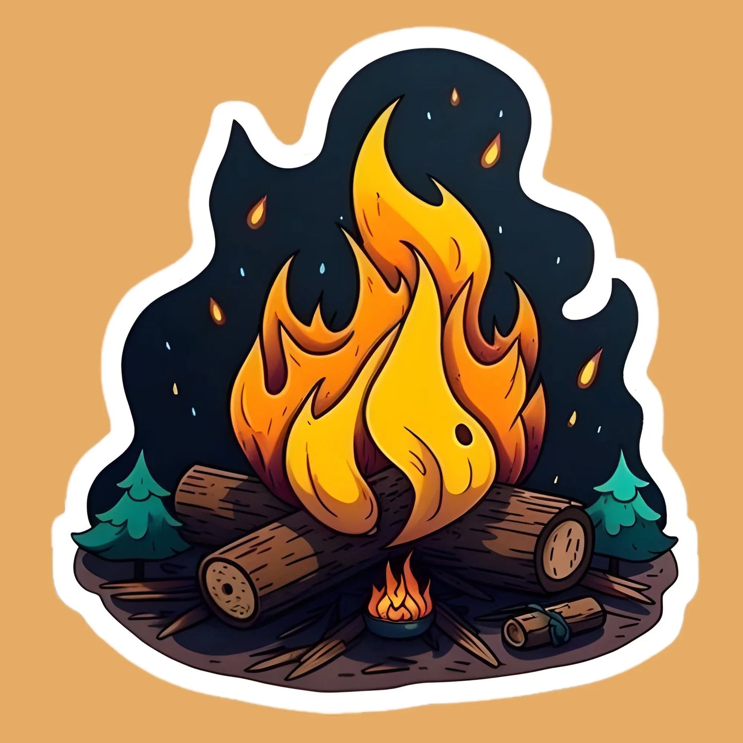 Campfire | Travel & Adventure Iron-On Patch |Fabstik