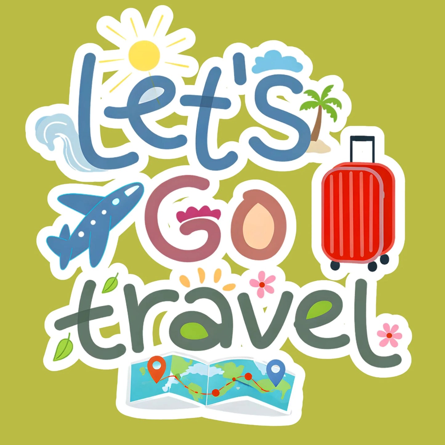 Let's Go Travel | Travel & Adventure Iron-On Patch |Fabstik