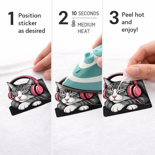 Relaxed Meow | Cat Iron-on patch | Fabstik