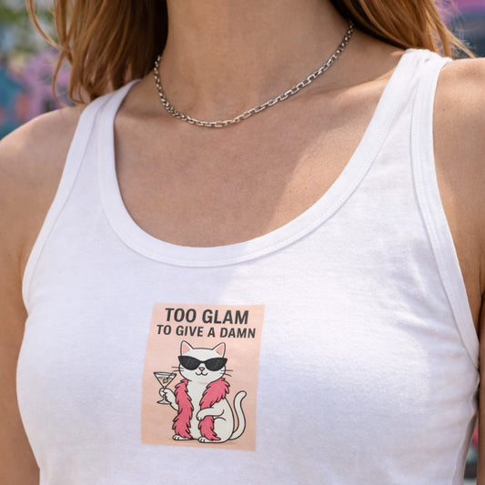 Too Glam To Care | Sassy Cat Iron-On Patch | Fabstik