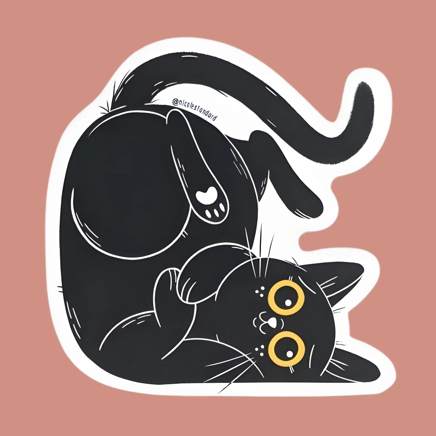 Funny Black Cat | Cat Iron-On Patch | Fabstik