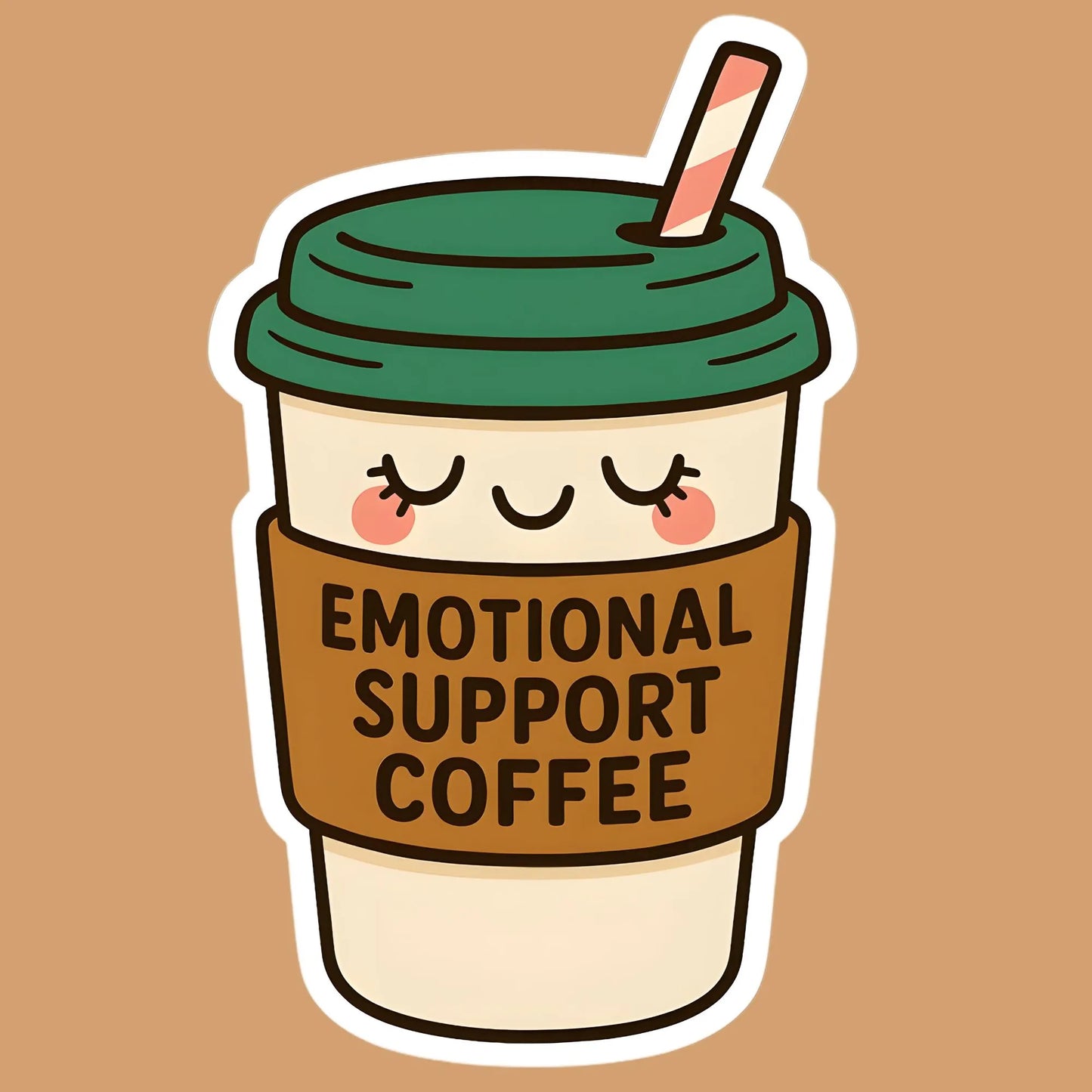 Emotional Support Coffee | Coffee Lovers Iron-On Patch |Fabstik