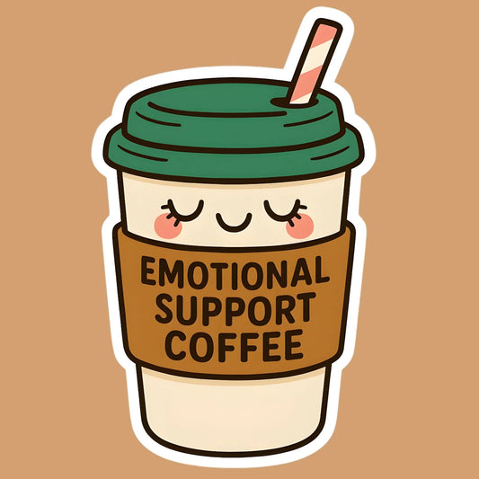 Emotional Support Coffee | Coffee Lovers Iron-On Patch |Fabstik