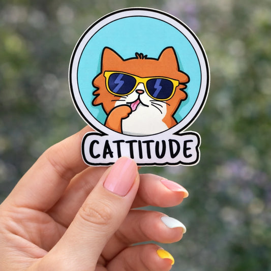 Cattitude | Cool Cat Iron-On Patch | Fabstik