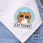 Cattitude | Cool Cat Iron-On Patch | Fabstik