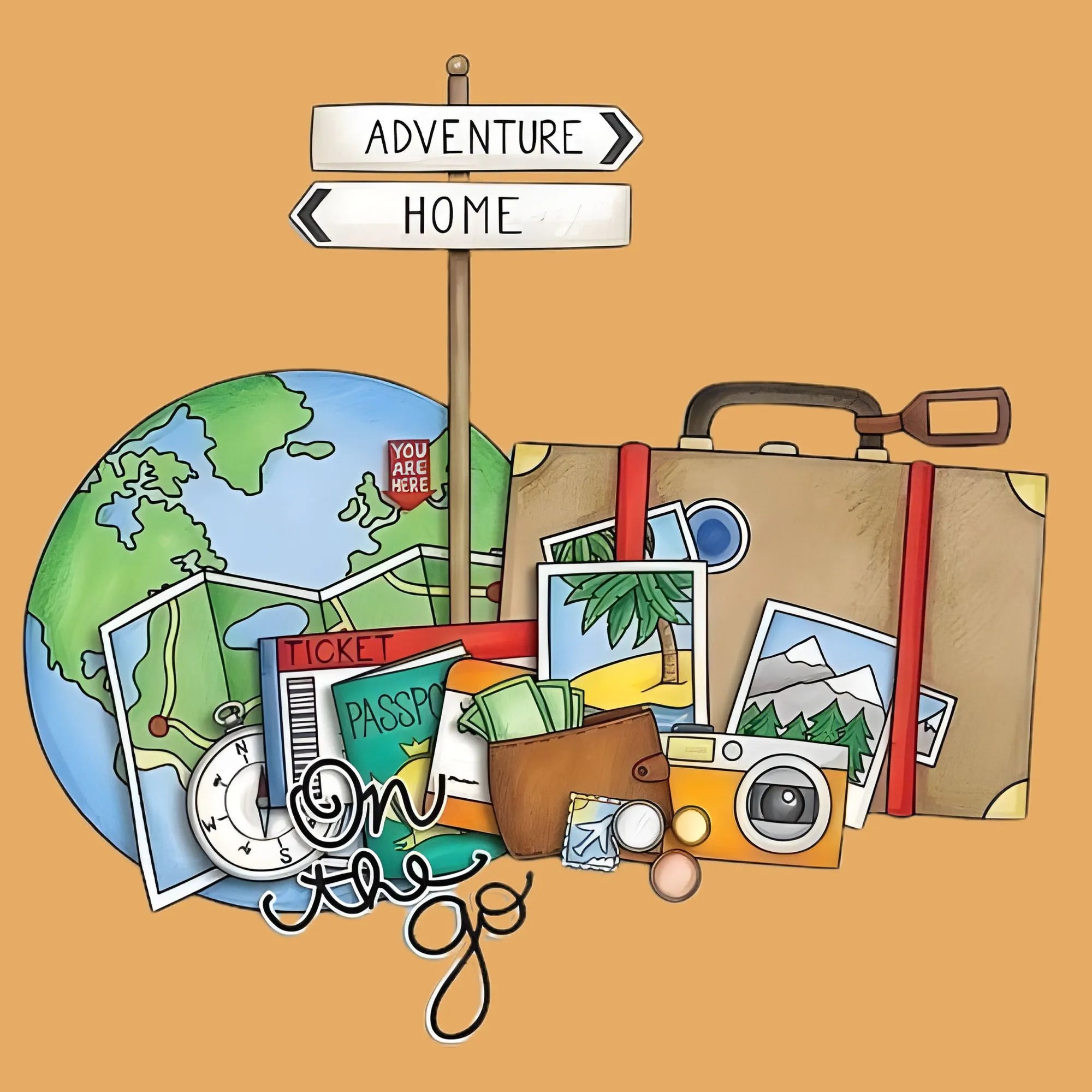 Adventure Or Home | Travel & Adventure Iron-On Patch | Fabstik