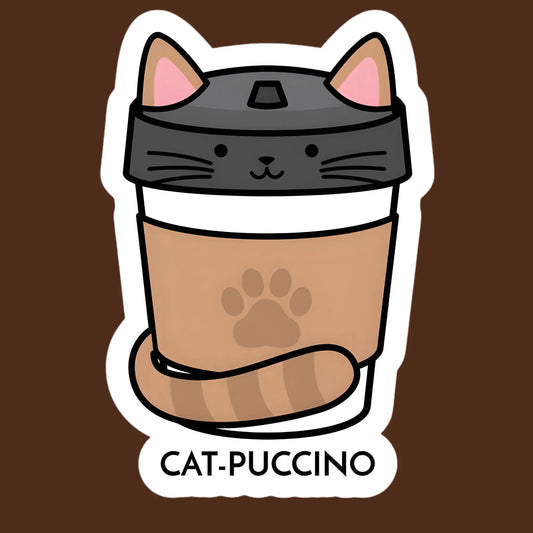 Cat-Puccino | Coffee Lovers Iron-On Patch |Fabstik