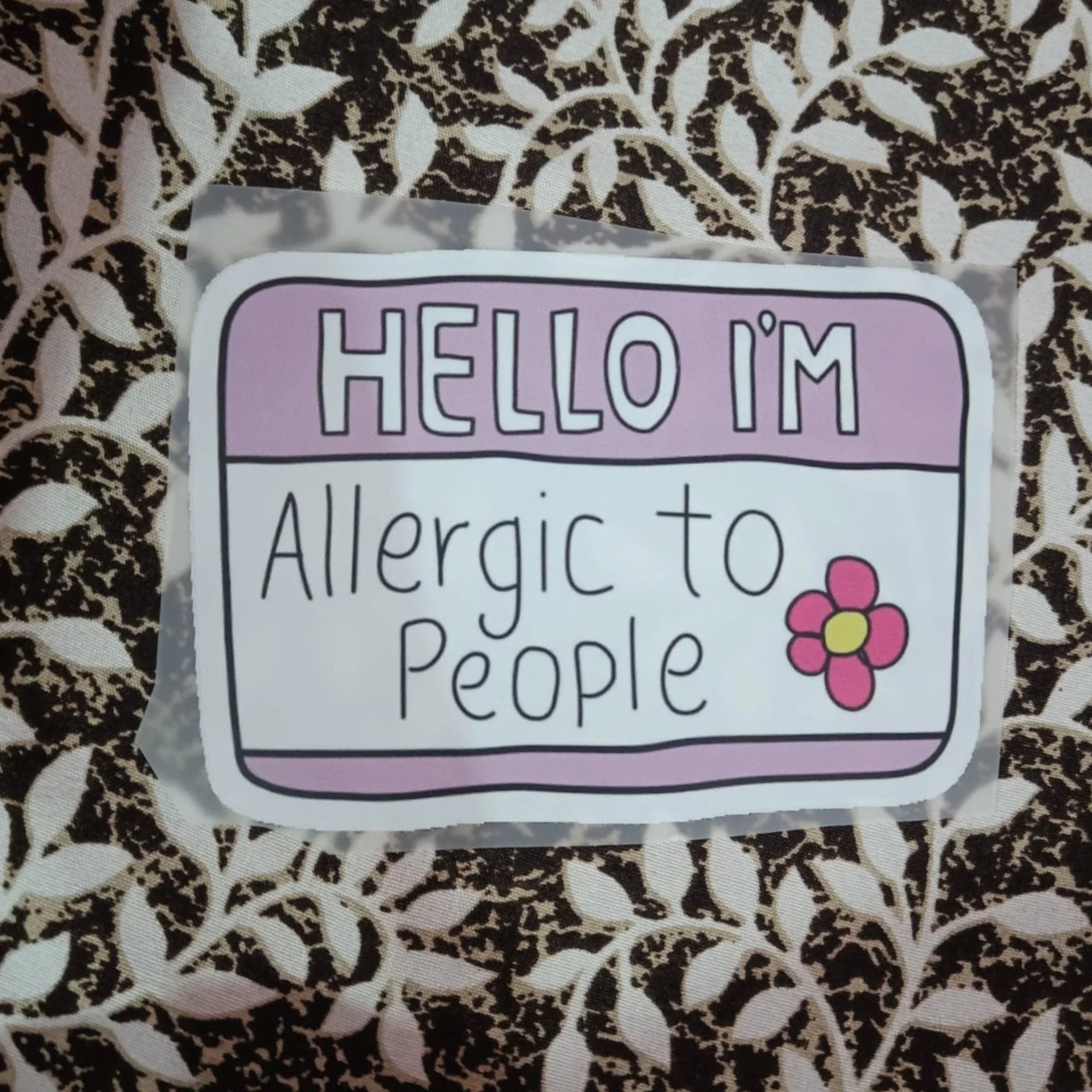 Allergic to People | Iron-On-Patch | Fabstik