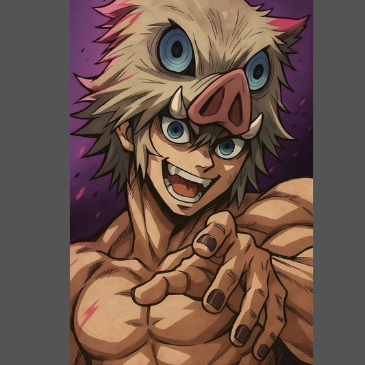 Boar Mask Fighter | Demon Slayer Iron-On Patch |Fabstik