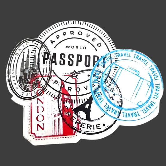 Passport Stamps | Travel & Adventure Iron-On Patch |Fabstik