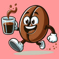Coffee Bean Character | Coffee Lovers Iron-On Patch | Fabstik