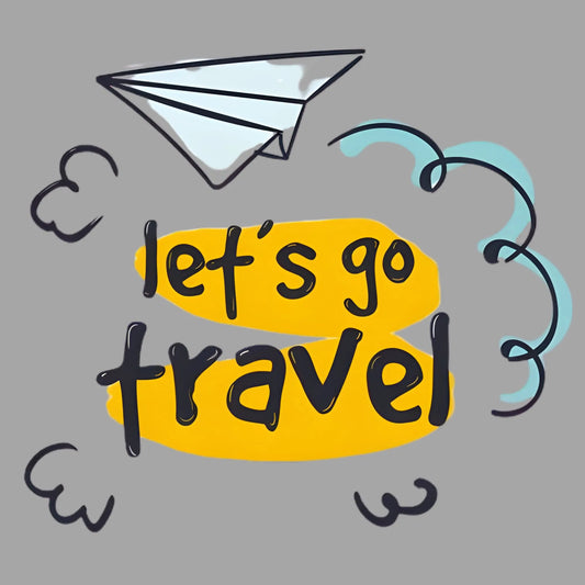 Let's Go Travel | Travel & Adventure Iron-On Patch |Fabstik