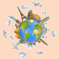 World Landmarks | Travel & Adventure Iron-On Patch | Fabstik
