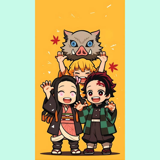 Chibi Squad | Demon Slayer Iron-On Patch |Fabstik