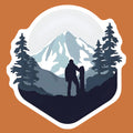 Mountain Hikers Silhouette | Travel & Adventure Iron-On Patch | Fabstik