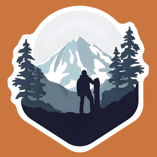 Mountain Hikers Silhouette | Travel & Adventure Iron-On Patch |Fabstik