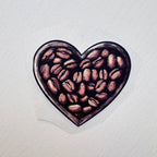 Coffee Bean Heart | Coffee Lovers Iron-On Patch | Fabstik