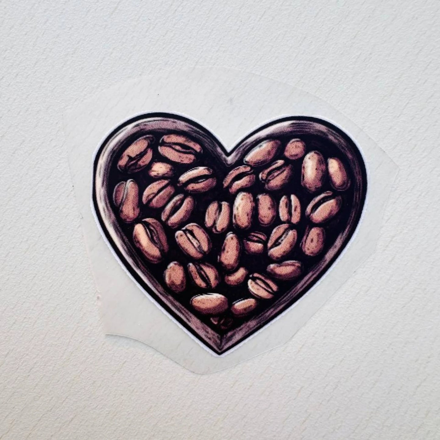 Coffee Bean Heart | Coffee Lovers Iron-On Patch |Fabstik