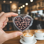Coffee Bean Heart | Coffee Lovers Iron-On Patch | Fabstik