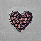 Coffee Bean Heart | Coffee Lovers Iron-On Patch | Fabstik