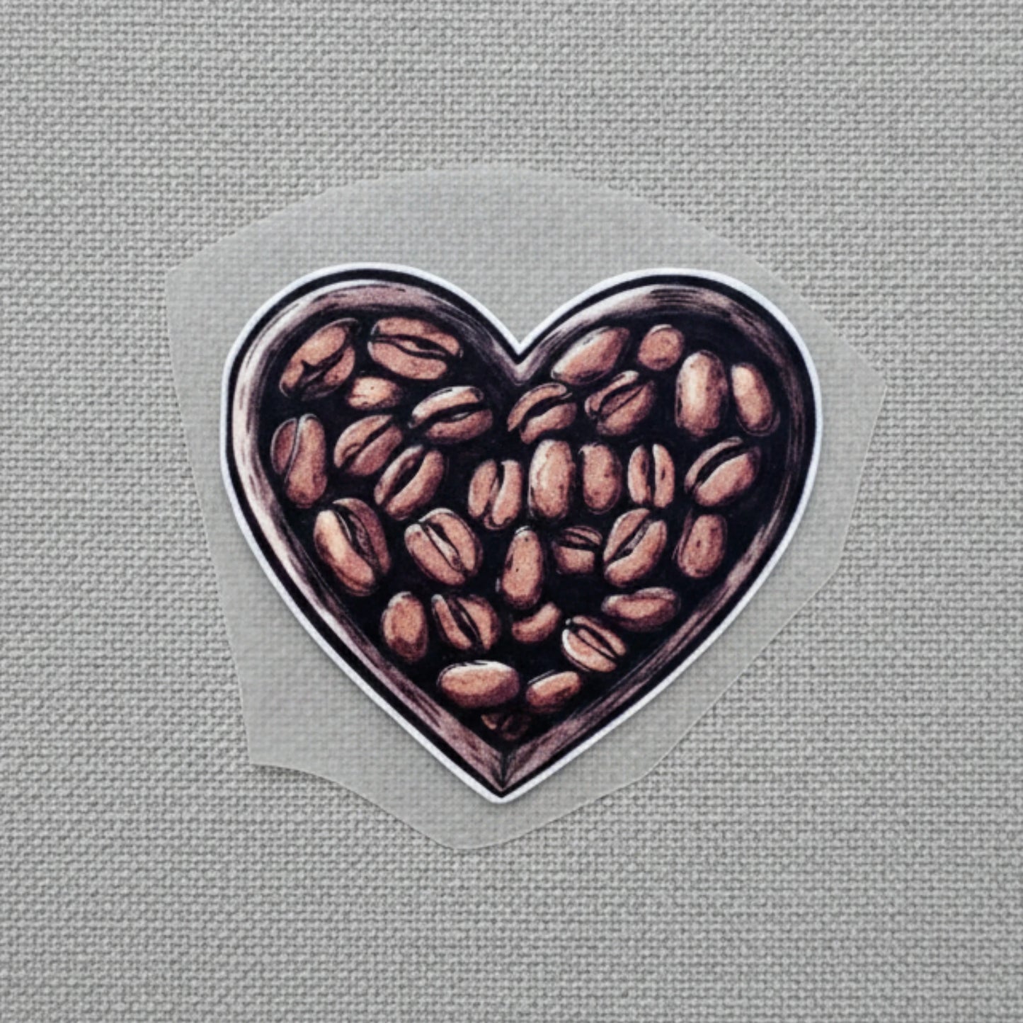 Coffee Bean Heart | Coffee Lovers Iron-On Patch |Fabstik