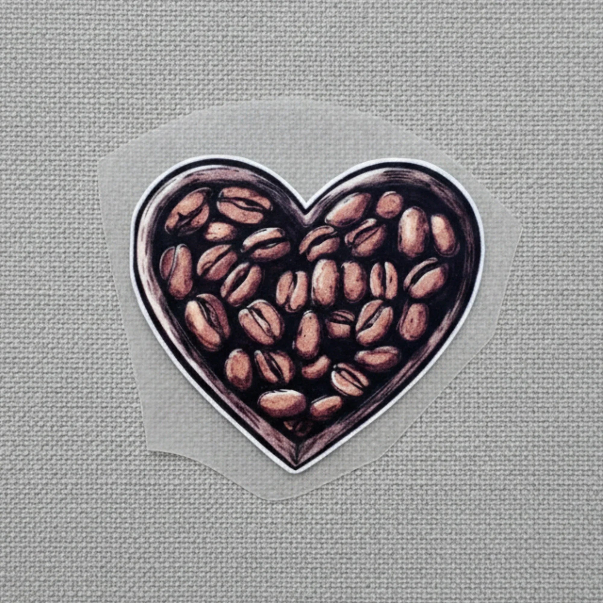 Coffee Bean Heart | Coffee Lovers Iron-On Patch | Fabstik