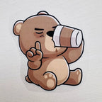 Coffee First Bear | Coffee Lovers Iron-On Patch | Fabstik