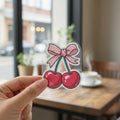 Cherry Bow | Iron-On-Patch | Fabstik