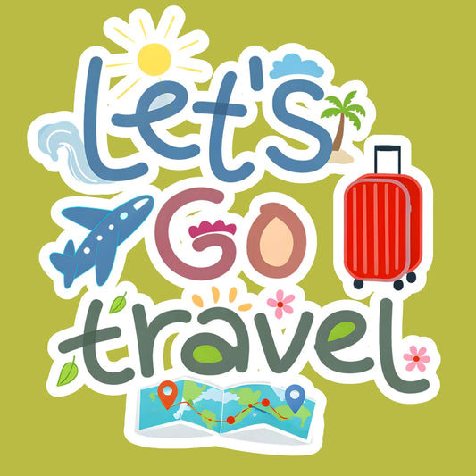 Let's Go Travel | Travel & Adventure Iron-On Patch |Fabstik
