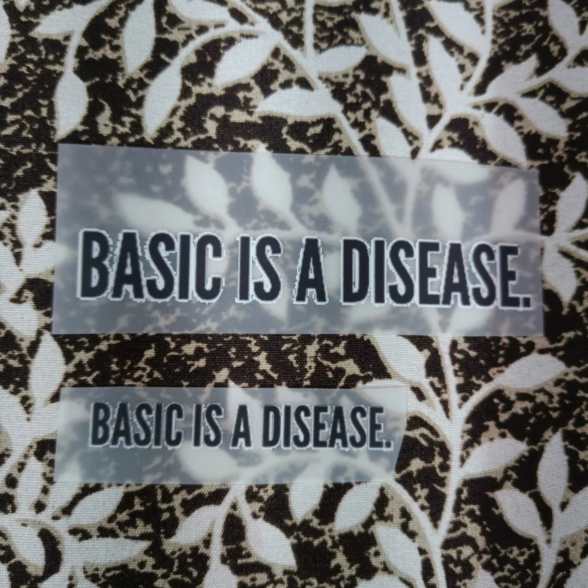 Basic Is A Disease | Iron-On-Patch | Fabstik
