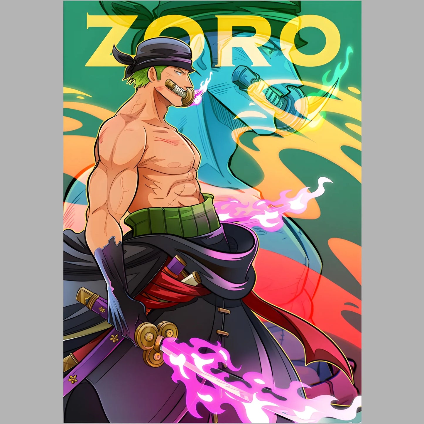 Three Sword Warrior | One Piece Iron-On Patch |Fabstik
