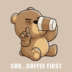 Coffee First Bear | Coffee Lovers Iron-On Patch | Fabstik
