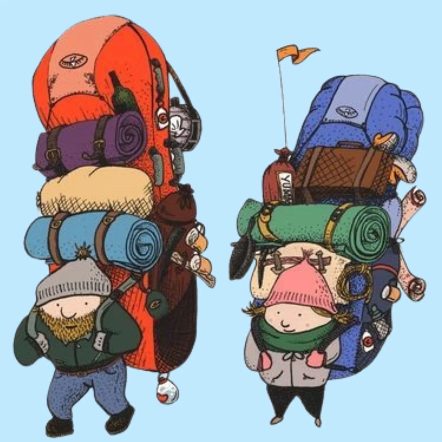 Backpackers | Travel & Adventure Iron-On Patch |Fabstik