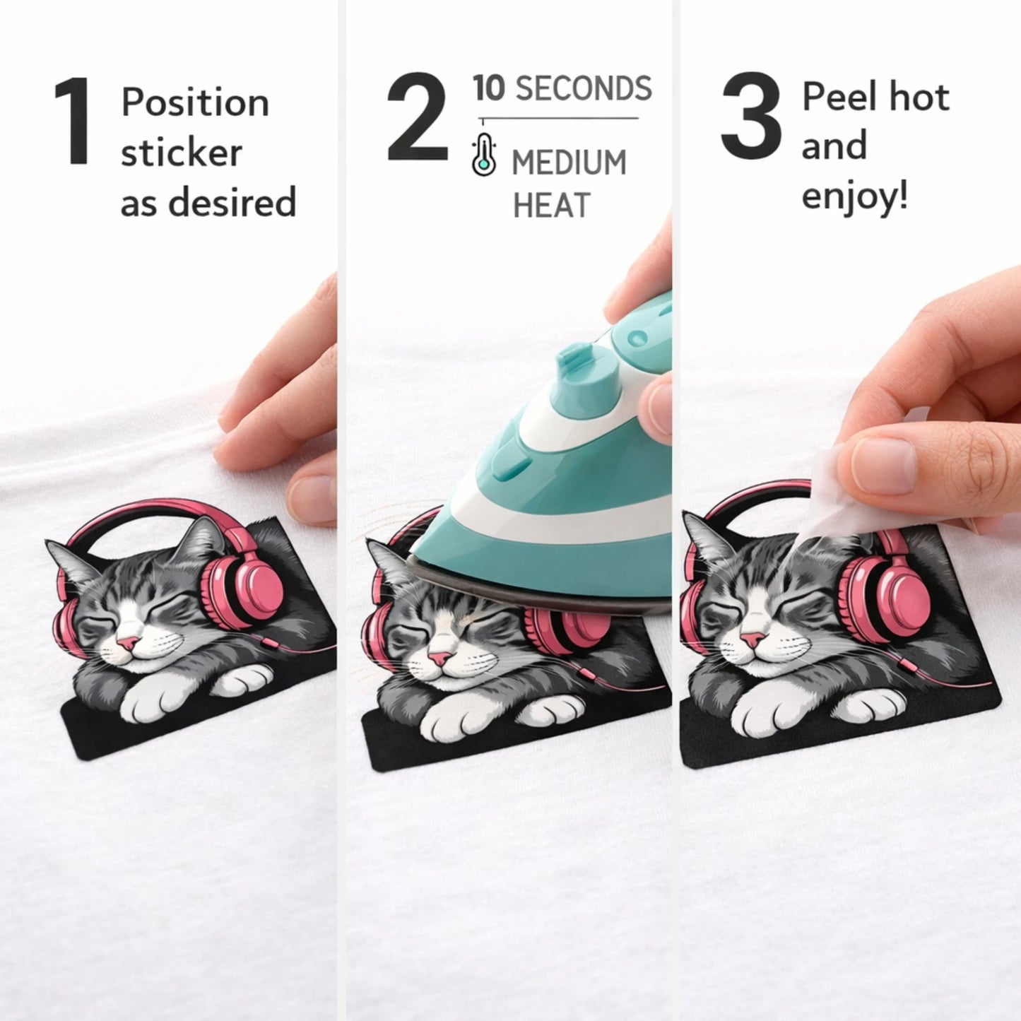 Relaxed Meow | Cat Iron-on patch | Fabstik