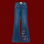 Cherry Blossom Denim Fabstik – Iron-On Fabric Sticker Set