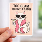 Too Glam To Care | Sassy Cat Iron-On Patch | Fabstik