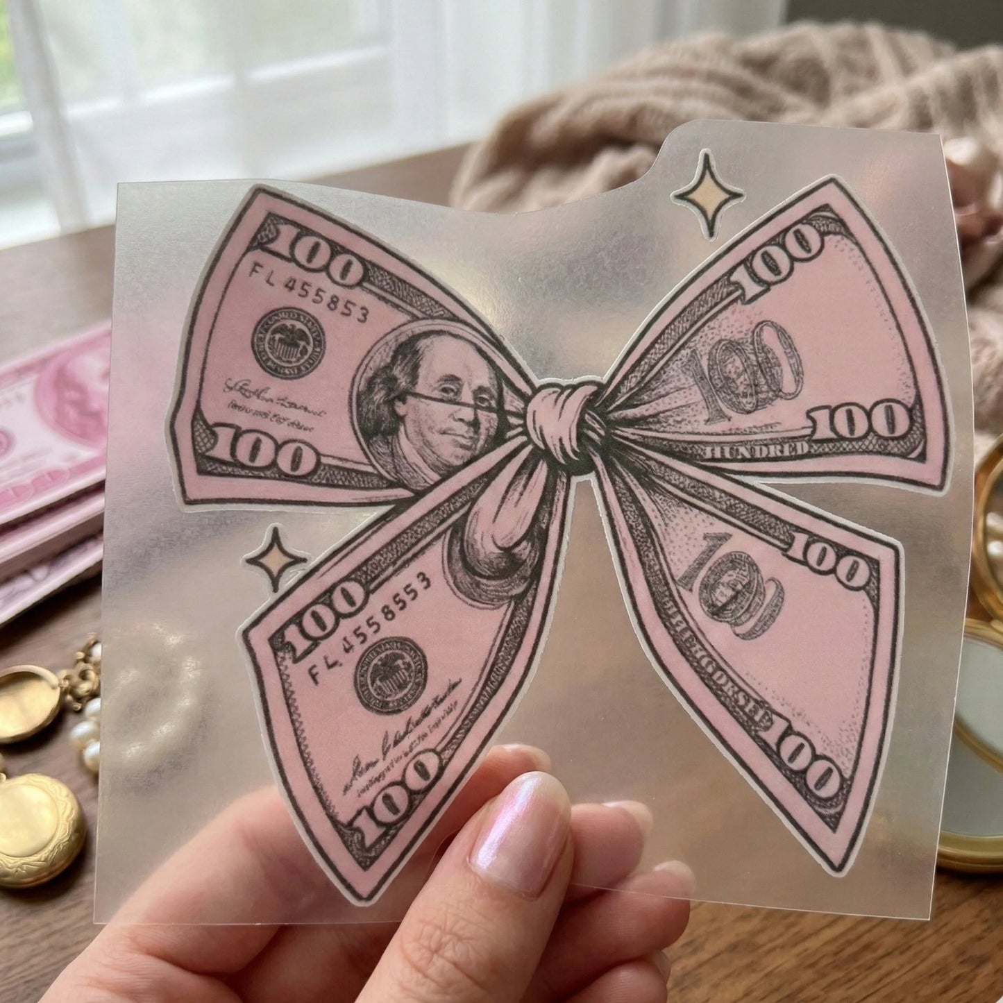 Money Bow  | Iron-On-Patch | Fabstik