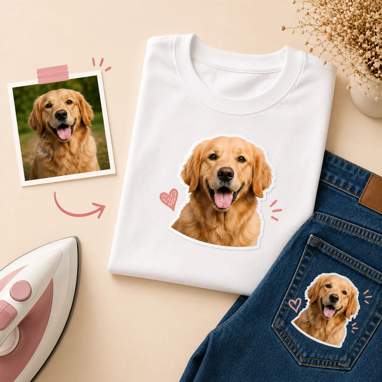 Custom Photo Fabstik™ – Personalized Iron-On Fabric Sticker