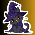 Witch Hat Black Cat | Cat Iron-On Patch | Fabstik