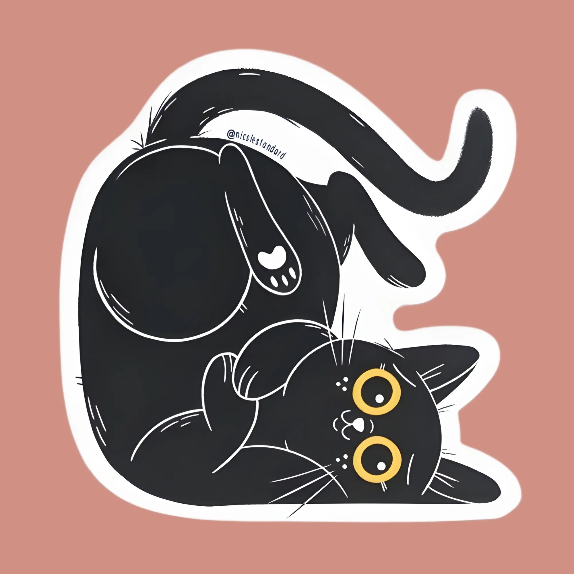 Funny Black Cat | Cat Iron-On Patch | Fabstik