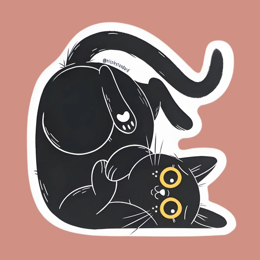 Funny Black Cat | Cat Iron-On Patch | Fabstik