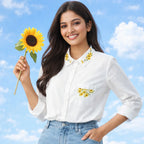 Sunflower Collar & Pocket Fabstik Set – Iron-On Fabric Stickers