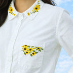 Sunflower Collar & Pocket Fabstik Set – Iron-On Fabric Stickers
