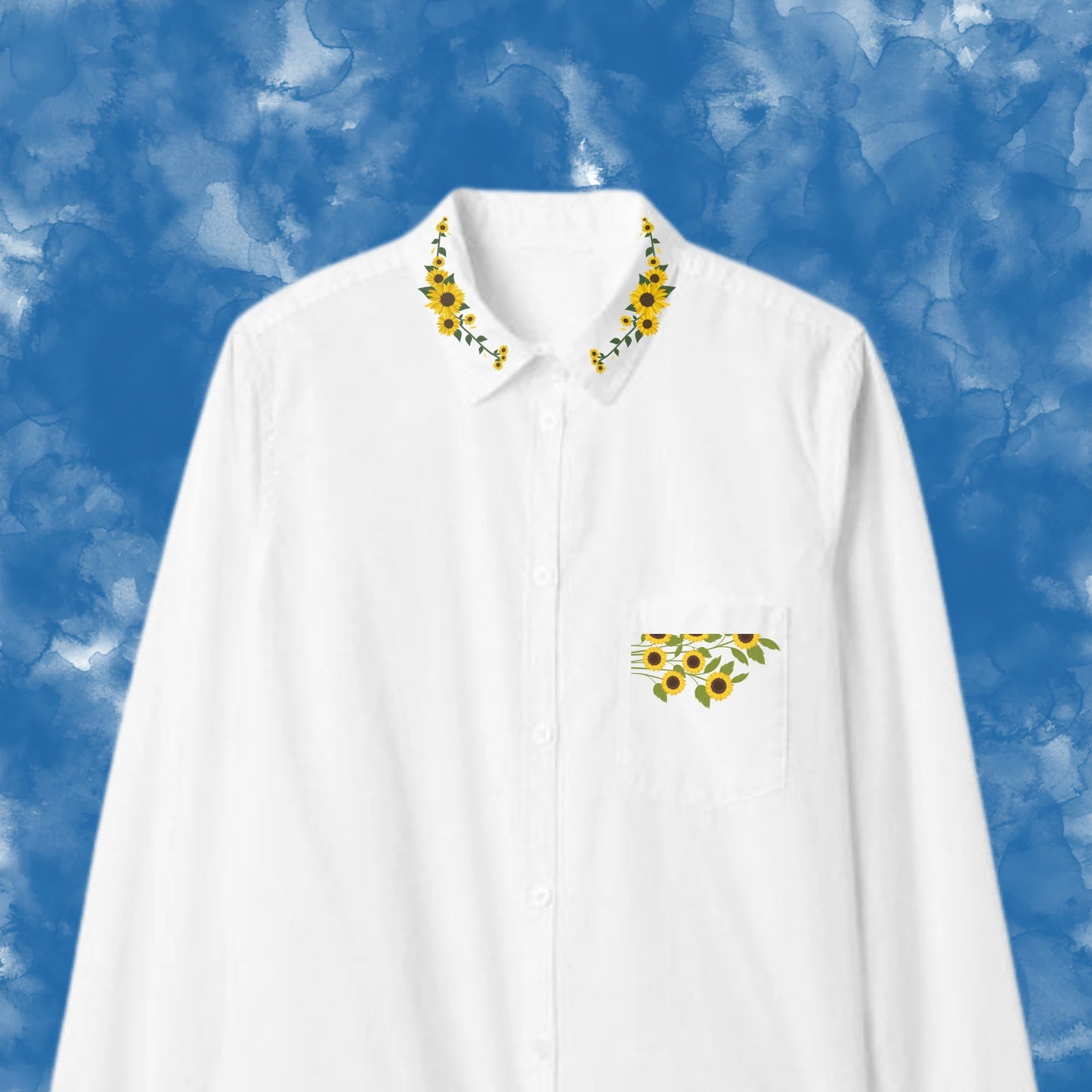 Sunflower Collar & Pocket Fabstik™ Set – Iron-On Fabric Stickers