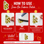 Sunflower Bloom Fabstik – Iron-On Fabric Sticker Set (7 Inch)