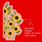 Sunflower Bloom Fabstik – Iron-On Fabric Sticker Set (7 Inch)